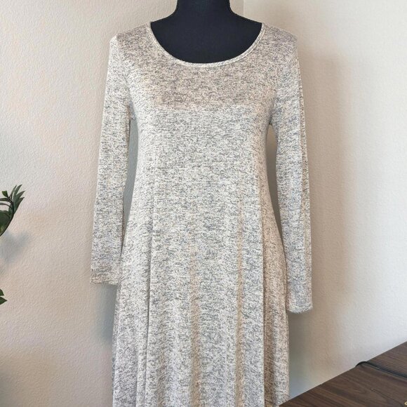 TMG New York Tan Long‎ Sleeve Scoop Neck Midi Dress - Picture 1 of 7